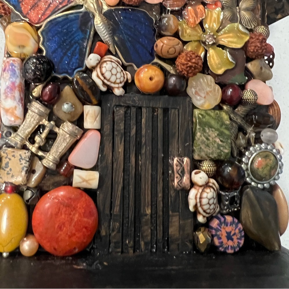 Boho Chic Wooden House Brooches Beads Butterflies Sun Costume Jewelry Handmade - Picture 12 of 15